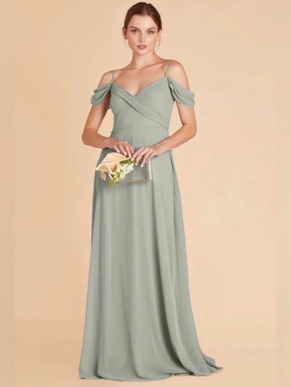 Birdy Grey Spence Convertible Chiffon Dress In Sage Green Sz XL Bridesmaid Prom